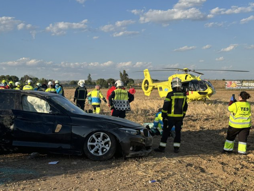 Herido grave un conductor de 31 años en un accidente en Fuente el Saz